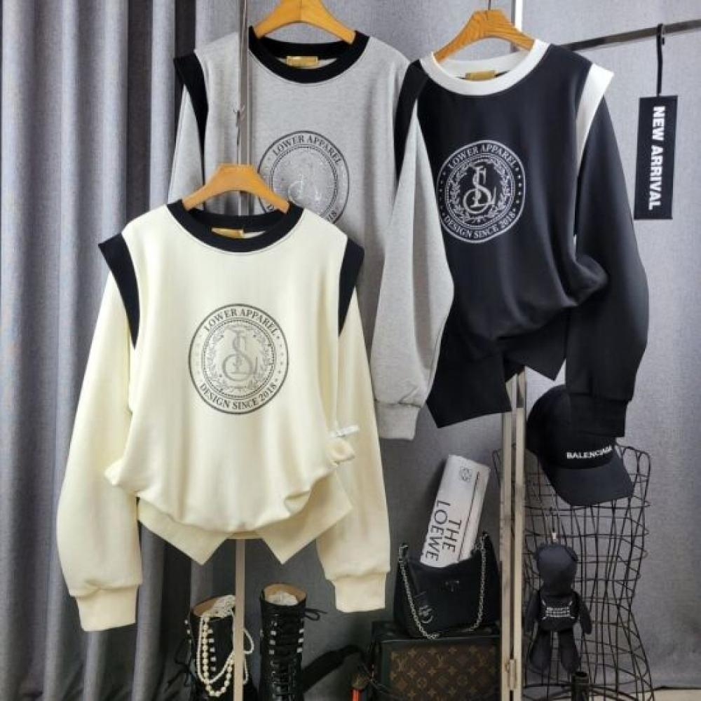 C S In The Room blaCk Label Lower letterIng CubiC Slit wIng Long Sleeve Sweat 3C