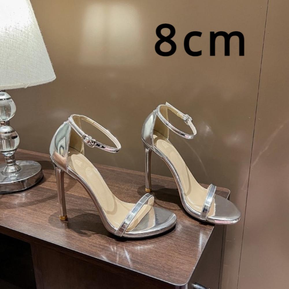 Женские сандалии с серебряным ремешком — фото 8