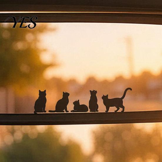 Personalized Car Decal Sticker, Waterproof PVC Self-adhesive Traceless Auto Decal, Five Cats Weatherproof Pattern Sticker for Fuel Tank Caps
