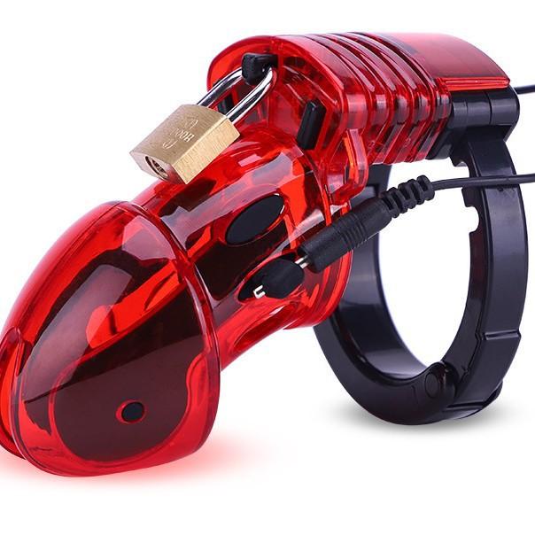 Male Chastity Device Super ABS Electric Shock Pulse Chastity Cage for Men Adult Bondage Toys