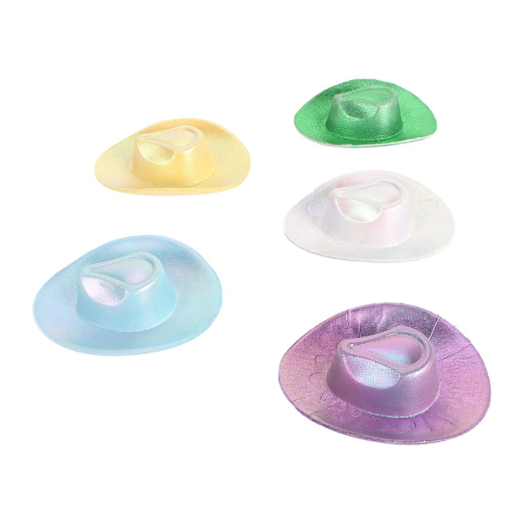 5pcs Mini Cowboy Hat Cute Decorative Miniature Cowboy Hat Multipurpose Dollhouse Hat for Pet Wine Bottle
