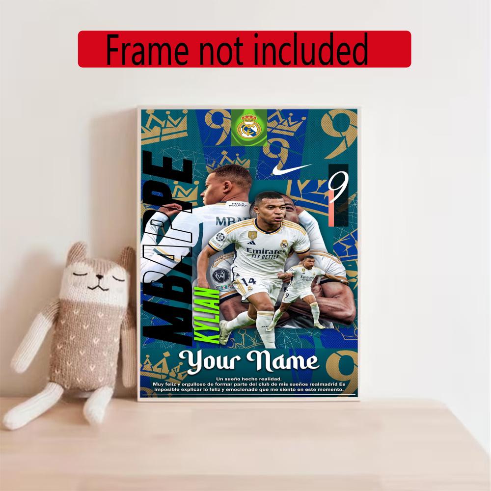Mbappe Customize Text Diamond Painting Round Diamond Mosaic Suitable For Beginners Diamond Painting Rhinestones Gift Frameless