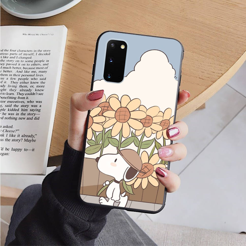 AN12 Snoopy Black Case for Xiaomi Poco X6 M5 M6 F5 F6 F1 C65 C55 C50 C51 C40 Redmi Note 7 8 14C A3X 13C 12C 11 10A 9C Pro Sofe Cover