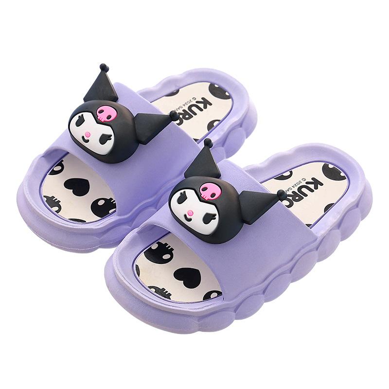 Genuine children's summer sandals for girls, 3D cartoon home slippers, non-slip parent-child slippers