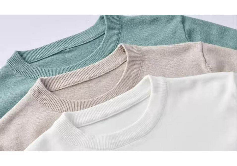 Trendy Harajuku Style Core-Spun Yarn Knitwear – Versatile No-Iron Round Neck Sweater