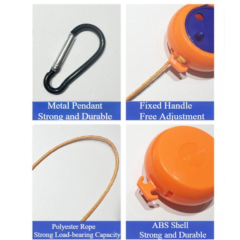 Niewiercona Linka do Bielizny Chowana Przenośna Suszarka Podróżna Zewnętrzna Kempingowa Wiatroodporna Przenośny Wieszak do Wieszania Ubrań