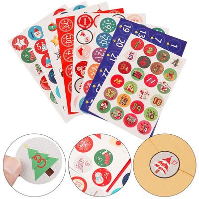 Veselé Vánoce Samolepky na dárky Adventní kalendář Číslované Papírové samolepky Dárkové obaly Etikety Dekorace Pozdrav Album Etikety Samolepky