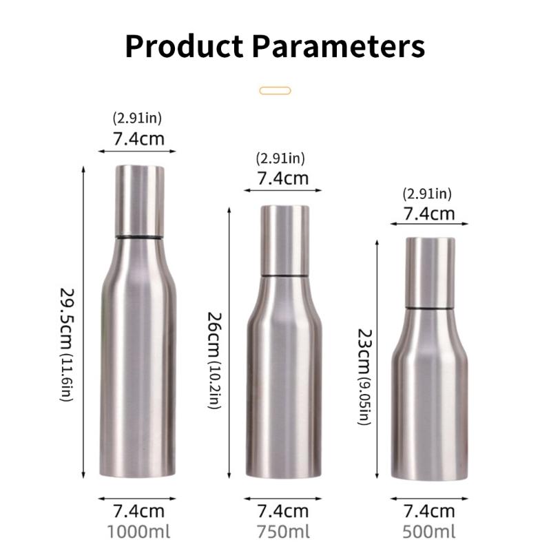 Hygienic Large Capacity Oil Bottle For Home And Restaurant Use Vinegar Dispenser Bottle Stainless Steel Gadget