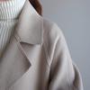 Womens Oversize Lapel Cashmere Wool Blend Belt Trench Coat Outwear Jacket