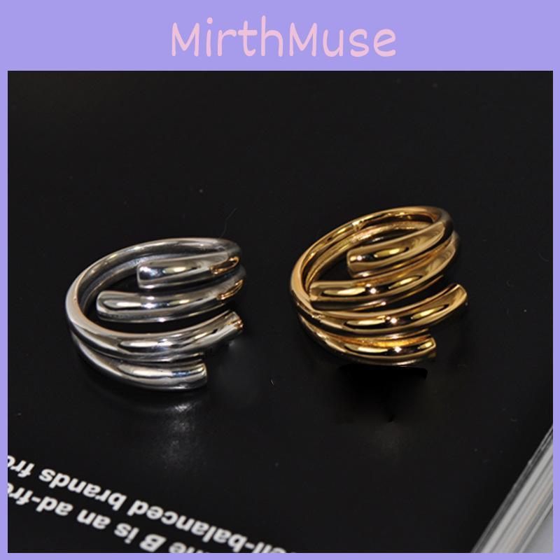 Stylish Korean Retro Geometric Open Adjustable 925 Sterling Silver Ring For Women