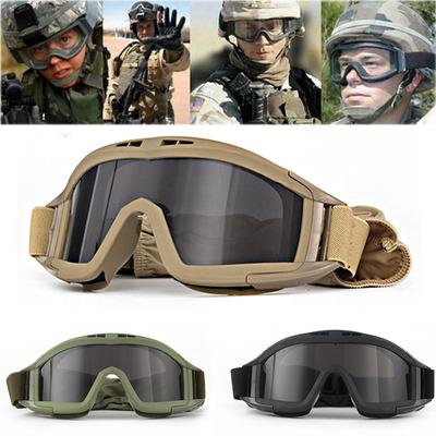 Lunettes tactiques d'extérieur, lunettes de ventilateur de l'armée de criquet du désert CS, lunettes de sport Anti-choc unisexes, lunettes de cyclisme pour hommes