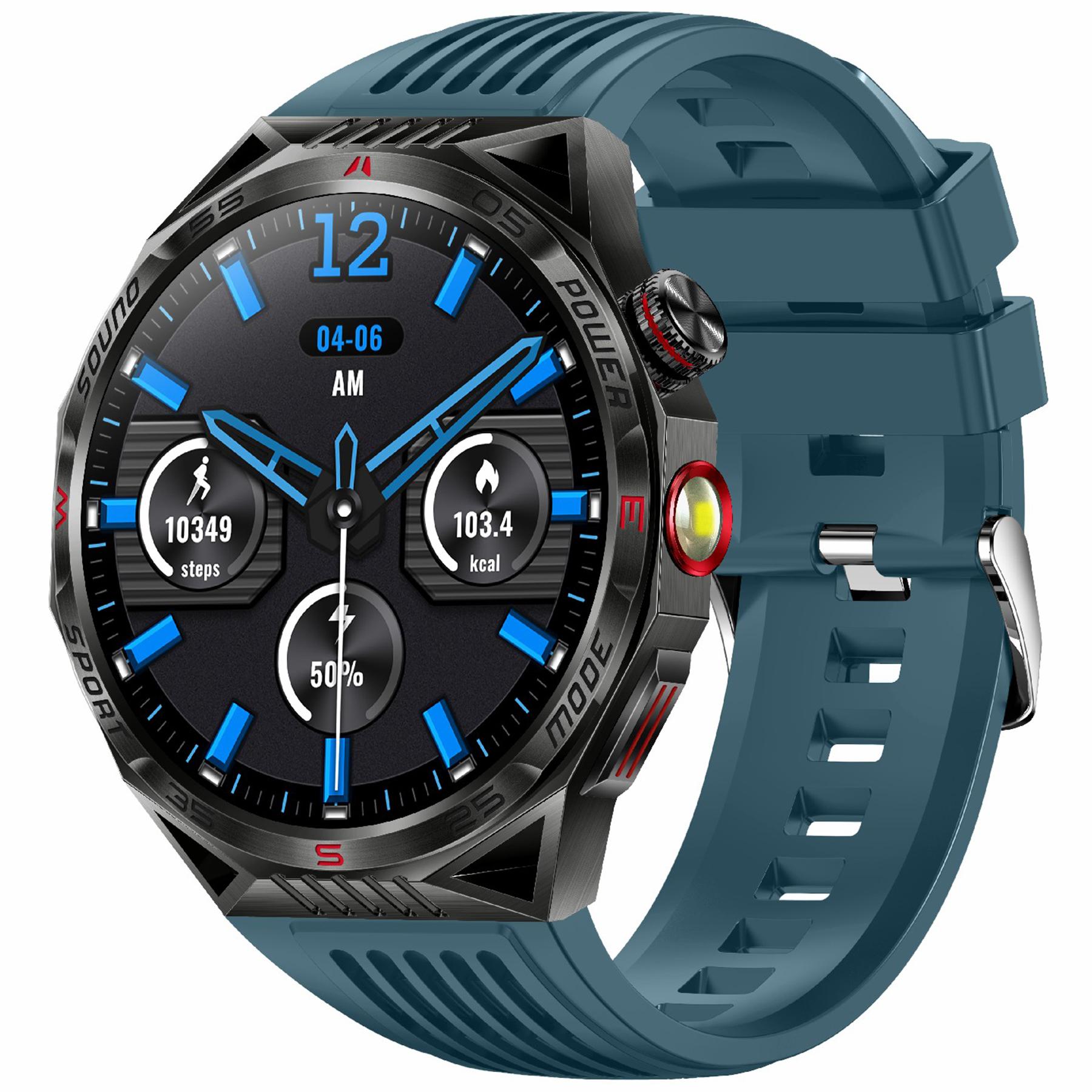 

Умные часы HT28 с экраном 1,85 дюйма, браслет для звонков с поддержкой Bluetooth, с компасом, функцией фонарика Blue