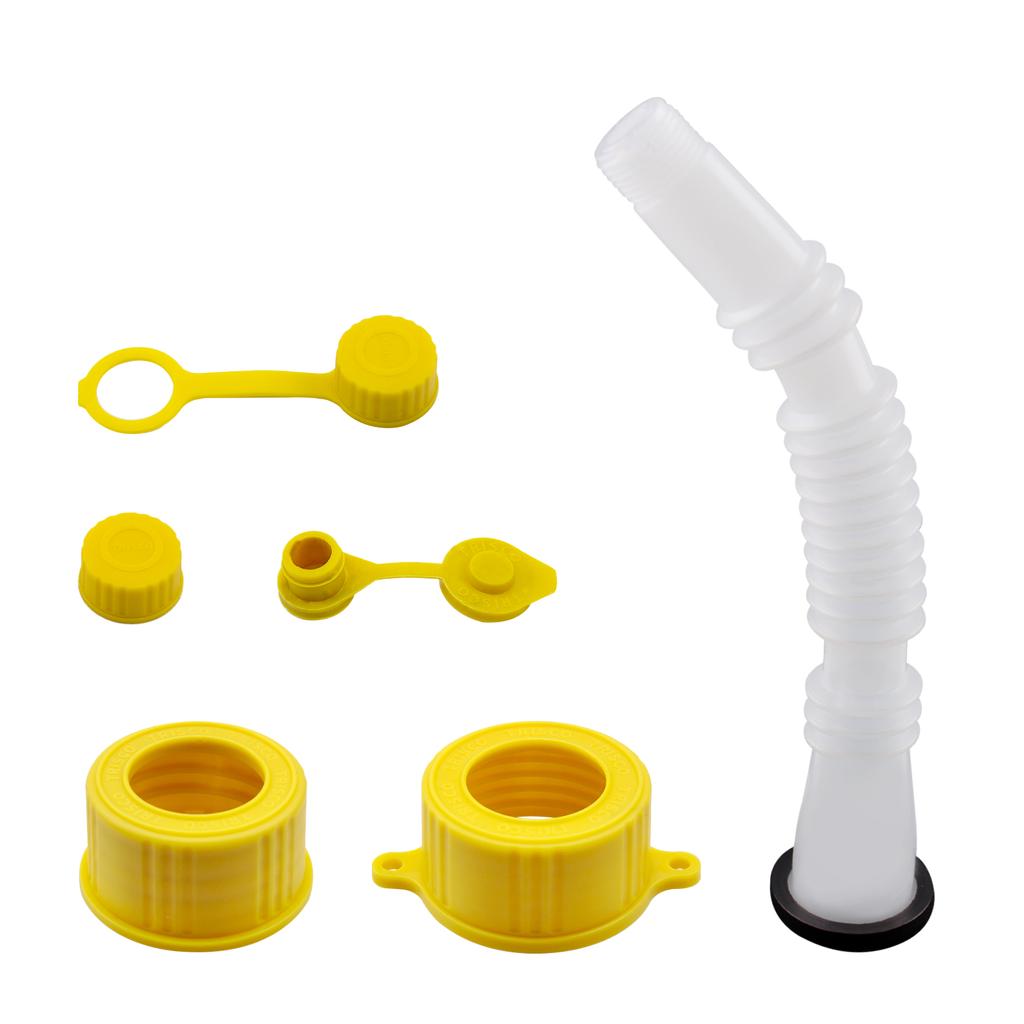 1~5 Set Gas Can Spout Replacement Car Flexible Pour Nozzles Gasket Kit with Collar Caps Stopper and Spout Cover Car Accessories