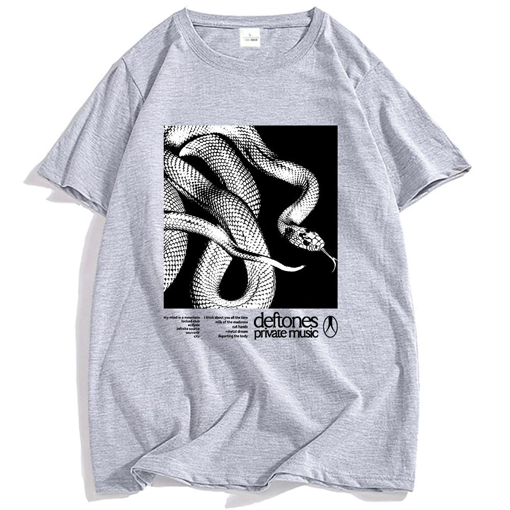 Soukromý hudební seznam skladeb Trička Deftones Rocková kapela Potisk Tričko Bavlna Volné Krátký rukáv Tričko Ženy Muži Unisex Streetwear