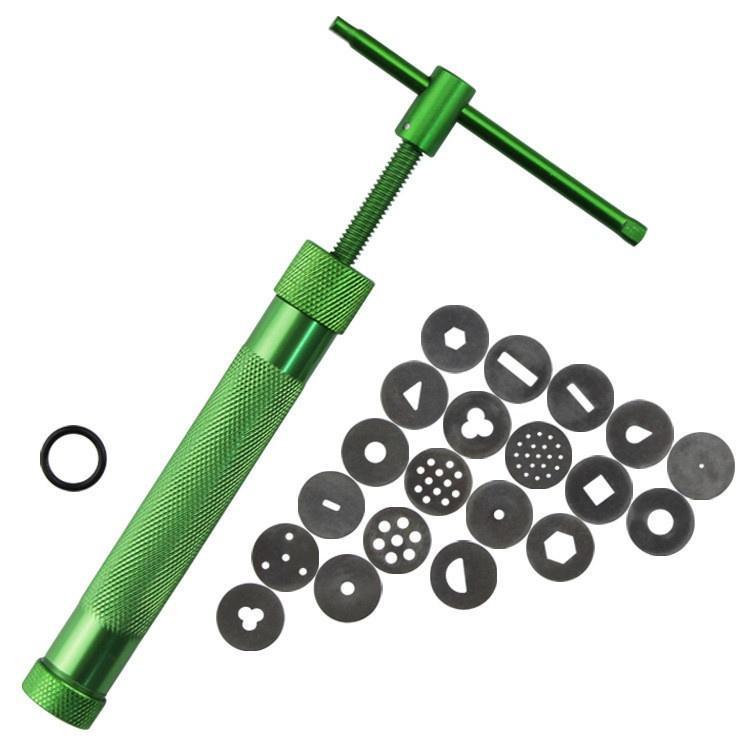 Anself Stainless Steel Fondant Extruder with 20 Tips for Sugar Craft Cake Decorating Tool