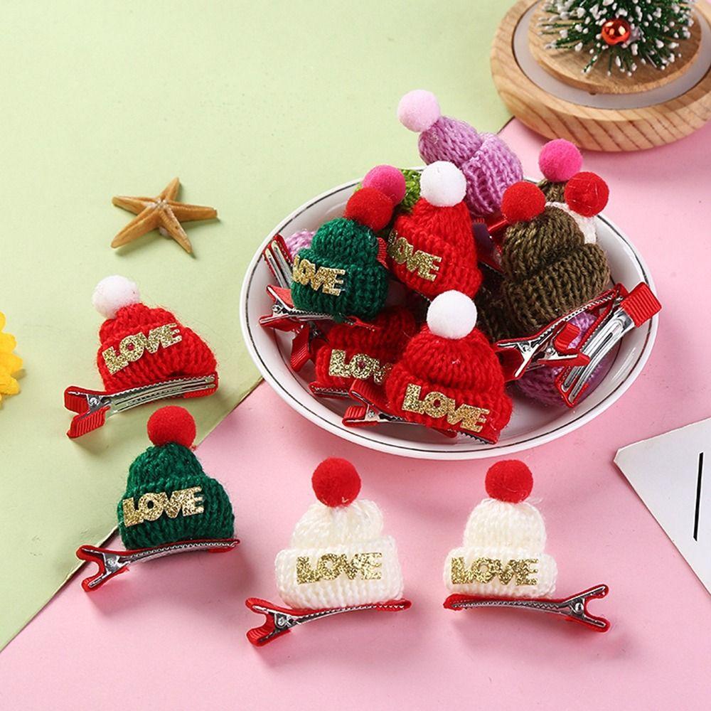 Merry Christmas Decor Christmas Hat Hairpin Sequin Children Christmas Hair Clip Unique Children's