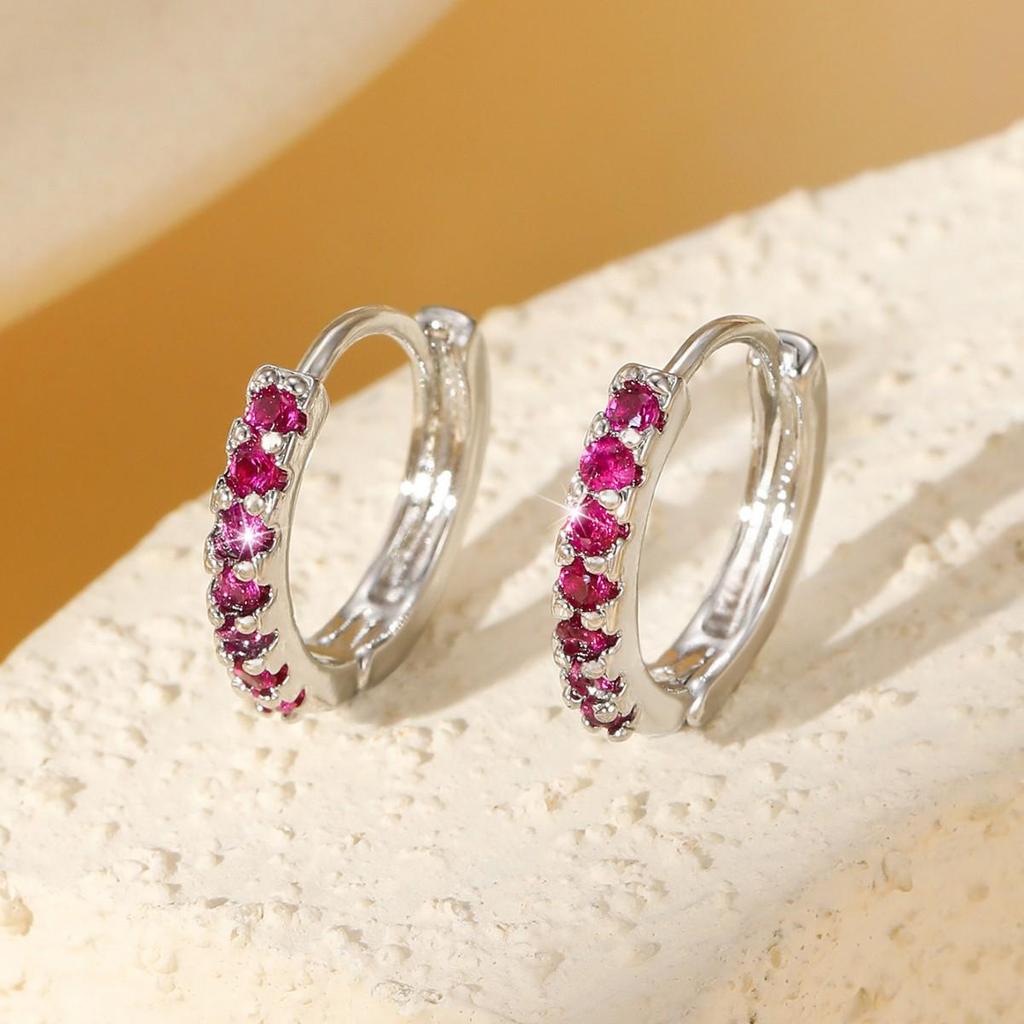 Minimalist Copper-Plated Zircon Luxurious Hoop Earrings