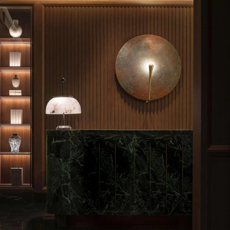 Nordic Creative Universe LED Wall Light Art Disc Light Retro Round Stainless Steel Living Room Interior Decoration Fixtures