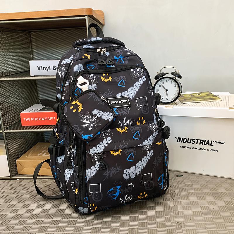 Граффити Принт Школьный Ранец Мужской Класс 4-6 Рюкзак С Монетницей зелёный — фото 12