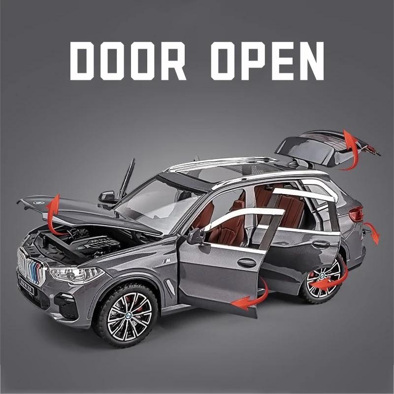 1/24 BMW X5 Alloy Car Model Diecast Car Sound Light Car Lovers Collection Kids Birthday Gift Metal Boys Toys Fashionable Ornaments