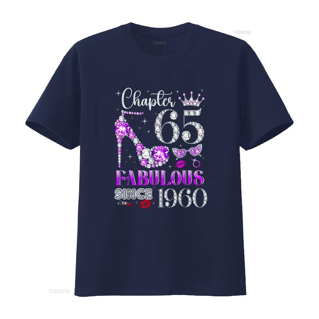 Chapter 65 Fabulous Since 1960 65th Birthday Unisex Ladies T Shirt Vintage Unisex Designer Clothes Stylish Streetwear