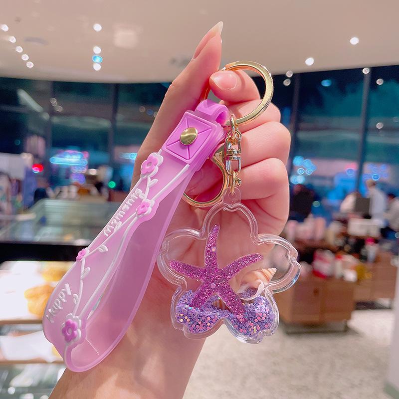 

Морское животное, плавающая песочная бутылка, брелок для ключей, милая акриловая подвеска для ключей, жидкость, заполненная маслом, парный брелок для ключей фиолетовый