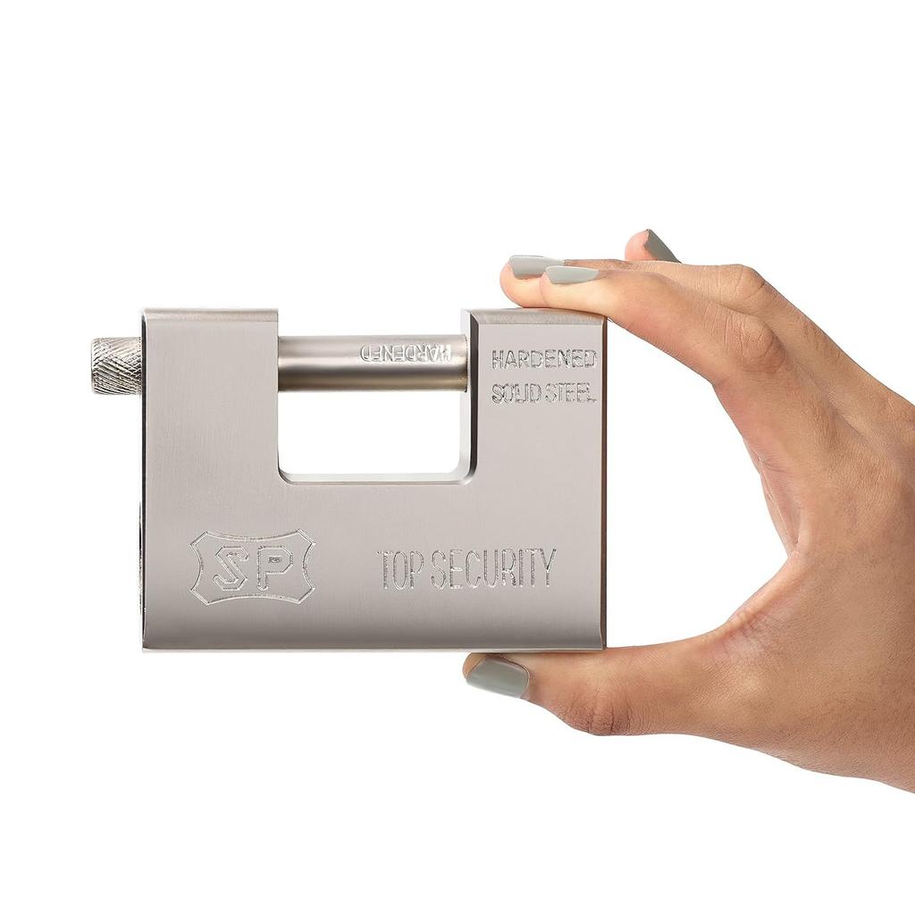 Heavy Duty Padlock with 4 Keys - Hardened Steel Security Padlock with Anti Drill & Pick Cylinder Security Shackle Chain Lock
