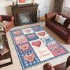 Hearts Theme Crystal Velvet Floor Rug Personalized Custom Name Text Warm Carpet Home Decoration
