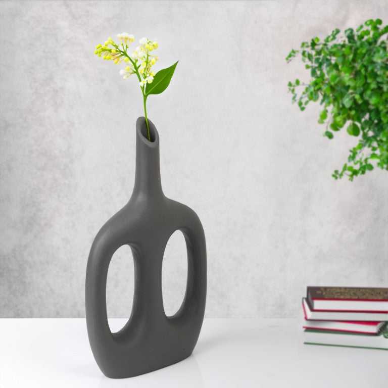 Otilia Grey Textured Vase | 26 x 6 x 39 cm