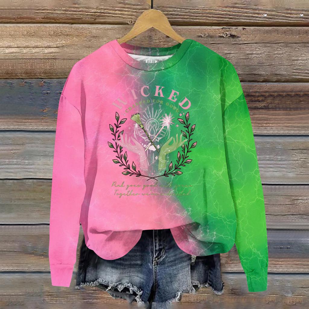 Women's Loose Comfortable Casual Fashionable Character Printing Round Neck Long Sleeved Sweatshirt