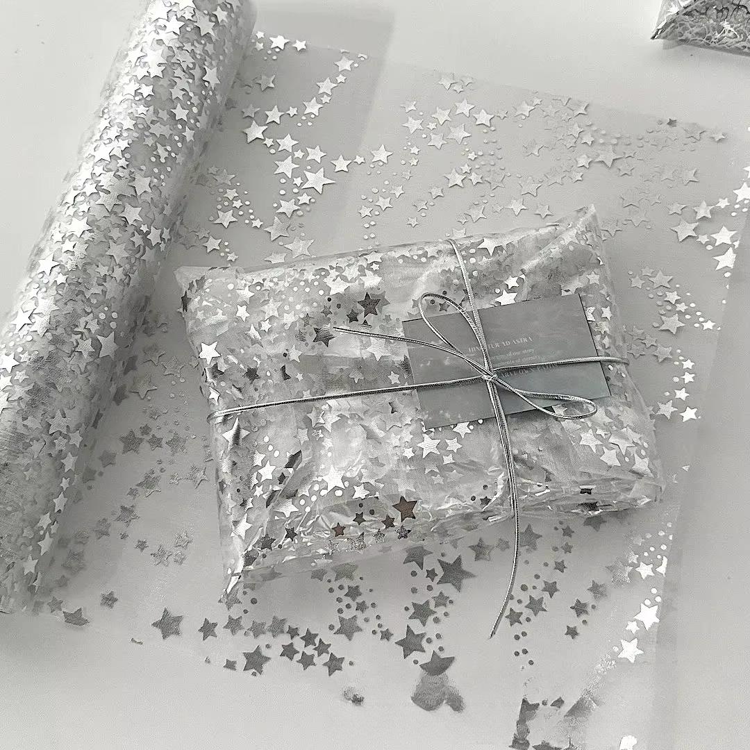 

270*28 см корейский шик серебряная звезда усовершенствованная чувственная марля Kpop 3-дюймовая фотокарточка DIY упаковочные материалы INS упаковка декоративная сетка
