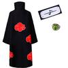 Bilibili Anime Akatsuki Deidara Cosplay Kostuum Uchiha Itachi Rode Wolk Mantel Gewaad Mantel Hoofdband Accessoires Halloween Kleding