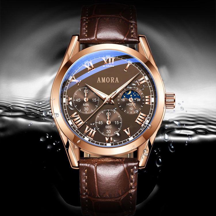Men's High-End Six-Hand Quartz Watch for Cross-Border Business