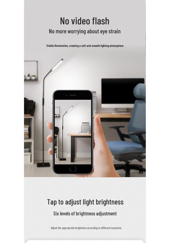 Adjustable LED Floor & Table Lamp with Remote Control, 3 Color Temperatures, 6 Brightness Levels.