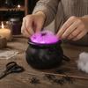 Dark Style Photo Prop Light Up Witch Cauldron DIY Set, Halloween Glowing Black Plastic Bowl with Spiders, Craft Kit Spooky Hocus Pocus Candy