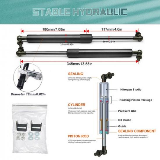 2x Hoods Bonnet Gas Struts Damper Lift Support For Nissan Navara NP300 2005-2018