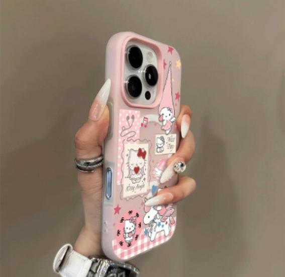 

Custom Jelly Magnetic Powder Star KT Case for iPhone 17 Pro Max, 16, 15 Pro, 14/13 - Cartoon Simple Design. 14 Plus