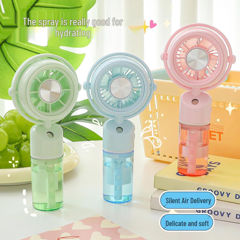 2026 USB Rechargeable Hydrating Spray Fan: Compact Desktop & Handheld Cooling for Dorms
