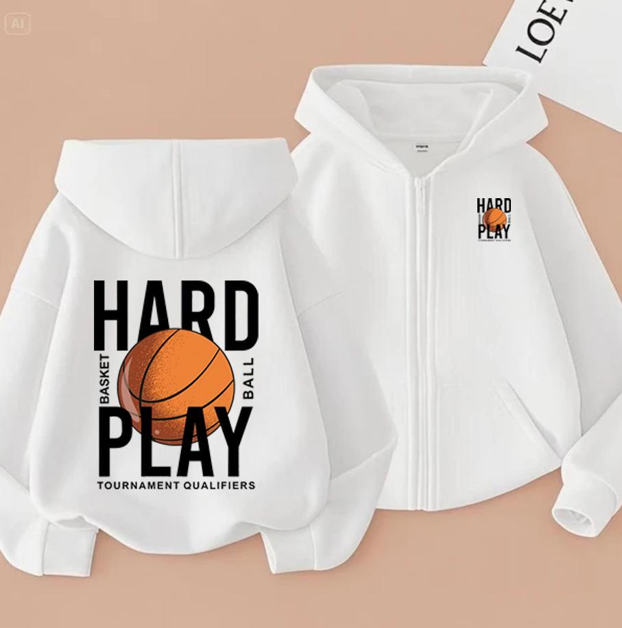 Herbst/Winter Plus Samt Kapuzen-Reißverschluss-Sweatshirt für Erwachsene und Kinder - Unisex Mode Print