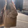 Khaki Lambswool Coat for Women: 2025 Autumn/Winter Korean Design