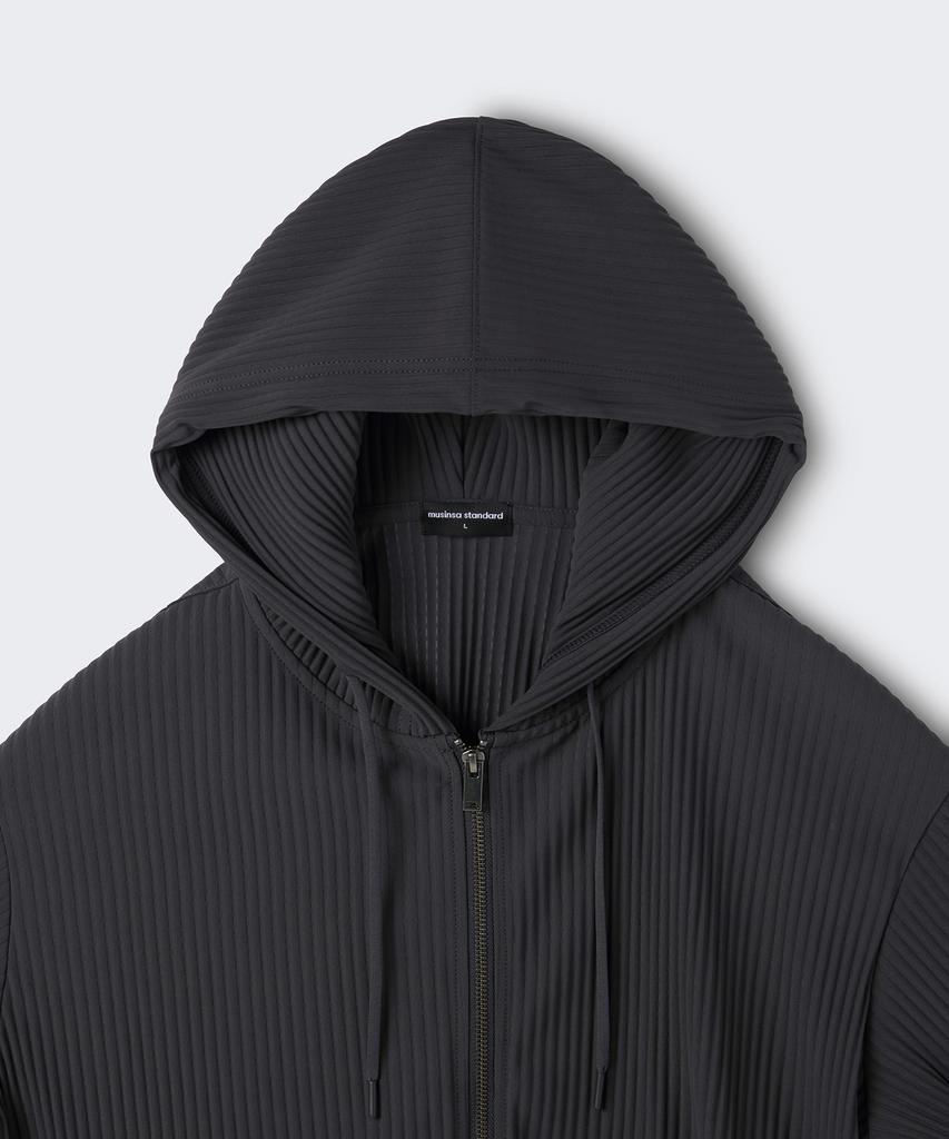 Musinsa Standard Pleated Hooded Zip-Up [Gray]