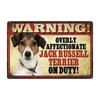 Cartel de Metal Divertido de Advertencia para Perros Decoración de Pared 20x30cm