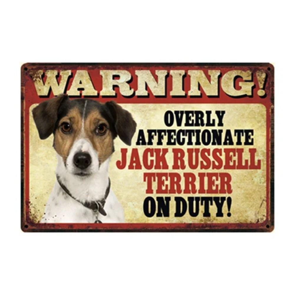 Cartel de Metal Divertido de Advertencia para Perros Decoración de Pared 20x30cm