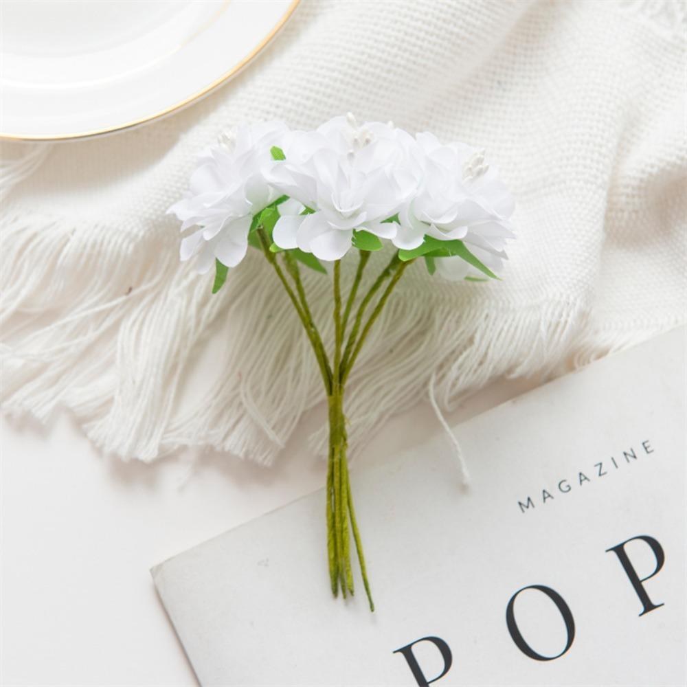 6Pcs/Set Handmade Fake Flowers 11CM Flowers Bouquet Elegant Artificial Flowers Decor  Home Decor