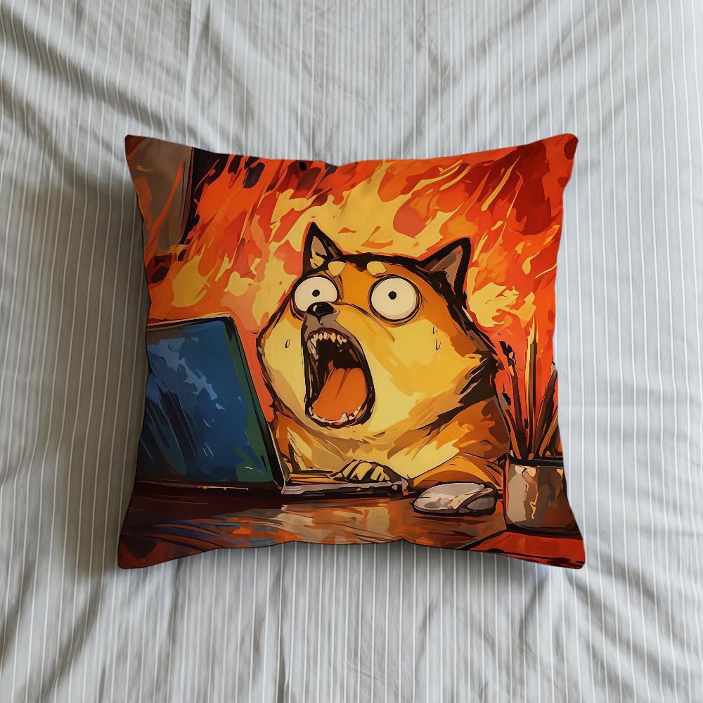 Cushion Surprised Cover Soft Case Sofa Living Room Home Comfortable Office Decor Computer Cute Angry Protective Pillow Covers