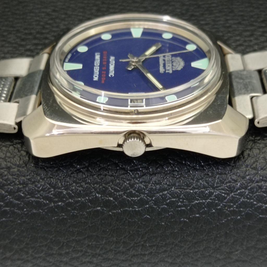 USED VINTAGE ORIENT AUTOMATIC 46941 JAPAN MENS BLUE COLOR DIAL WATCH A436580-2 R123a-a436580