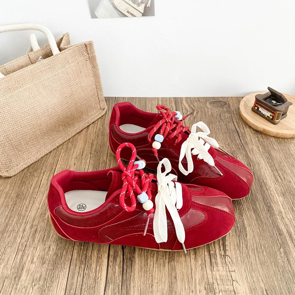 Fashion Women's 2025 New Spring Summer Versatile Sports Leisure Oes Retro Racing Soft Bot Agan Oes Cross Bule Casual Shoes