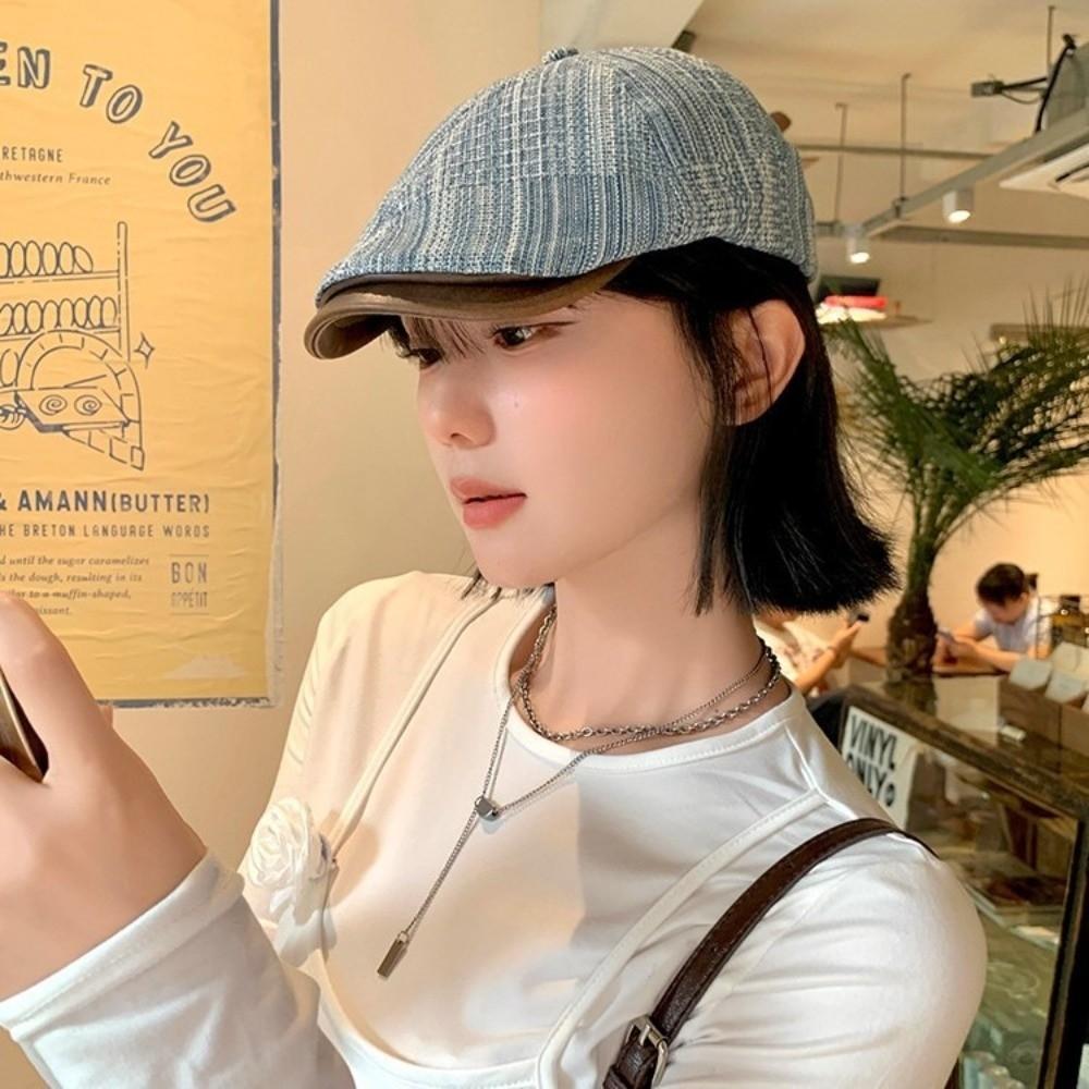 Retro Cowboy Beret Y2k Painter Cap Korean Denim Beret  Unisex