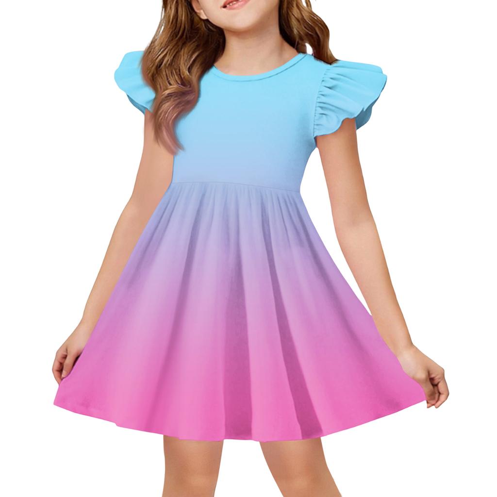 Girls' Summer Princess Dress , A,Line T,Shirt Dress Easter Day