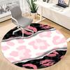 1pc Leopard Kisses Office Round Area Rug,  Mat Suitable ForOffice, Under Office Chairs Bedroom Living Room Home Decor, Room Deco